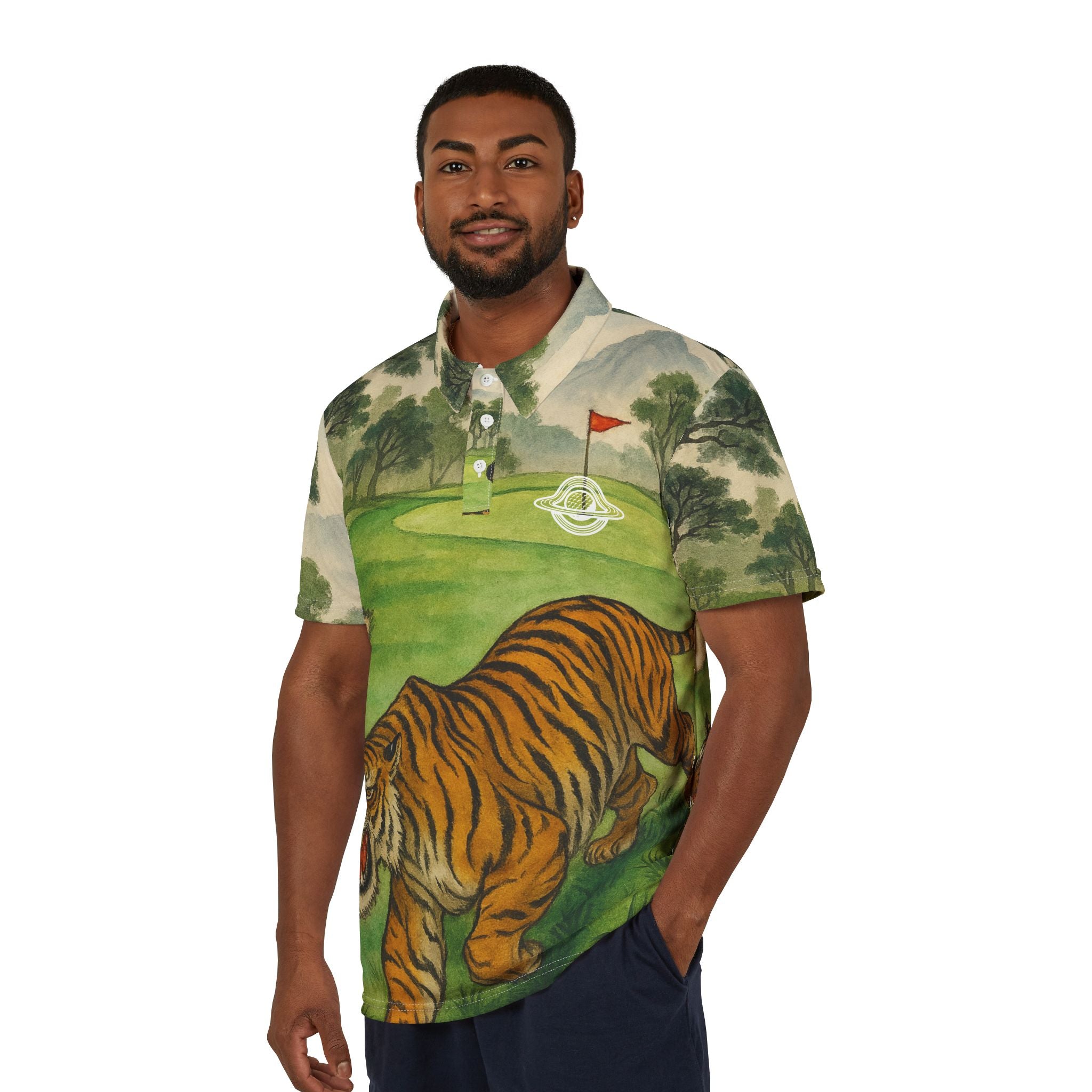 TIGER GW Unisex Polo Shirt (AOP)
