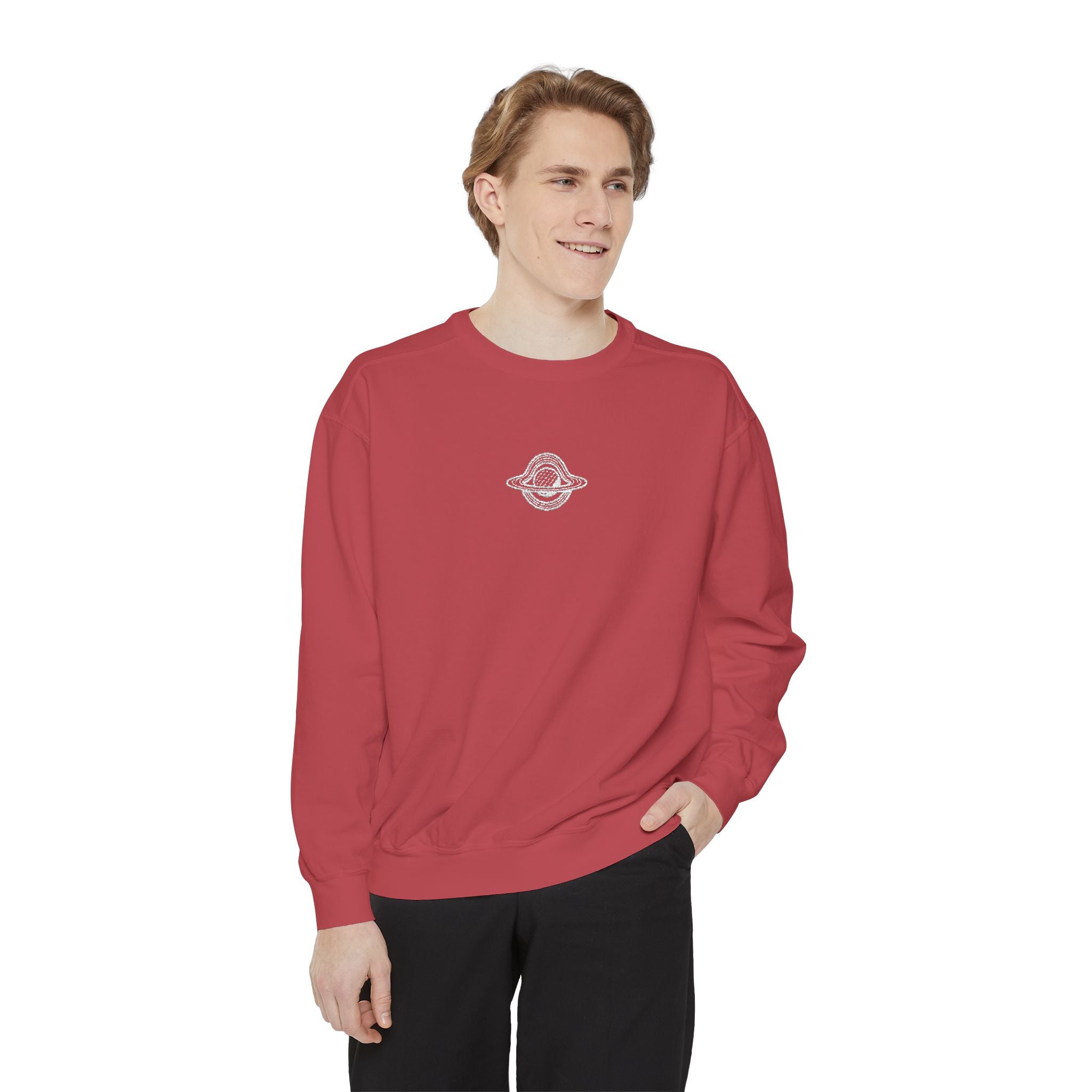 WHITE GW LOGO Unisex Garment-Dyed Sweatshirt