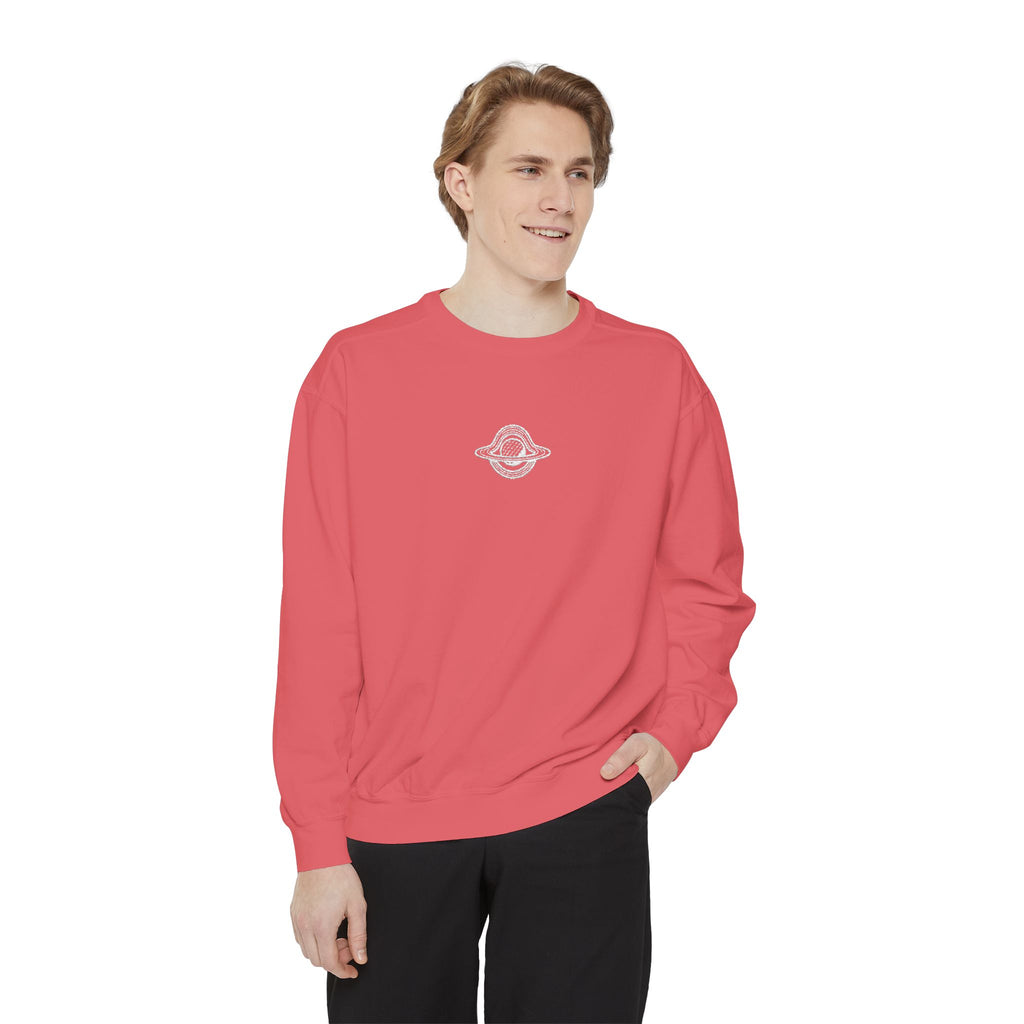 WHITE GW LOGO Unisex Garment-Dyed Sweatshirt