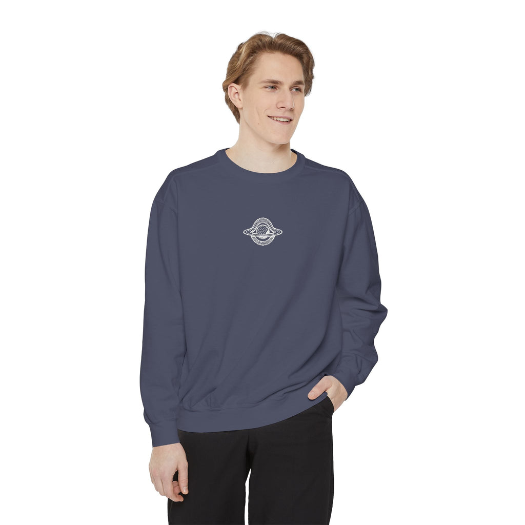 WHITE GW LOGO Unisex Garment-Dyed Sweatshirt