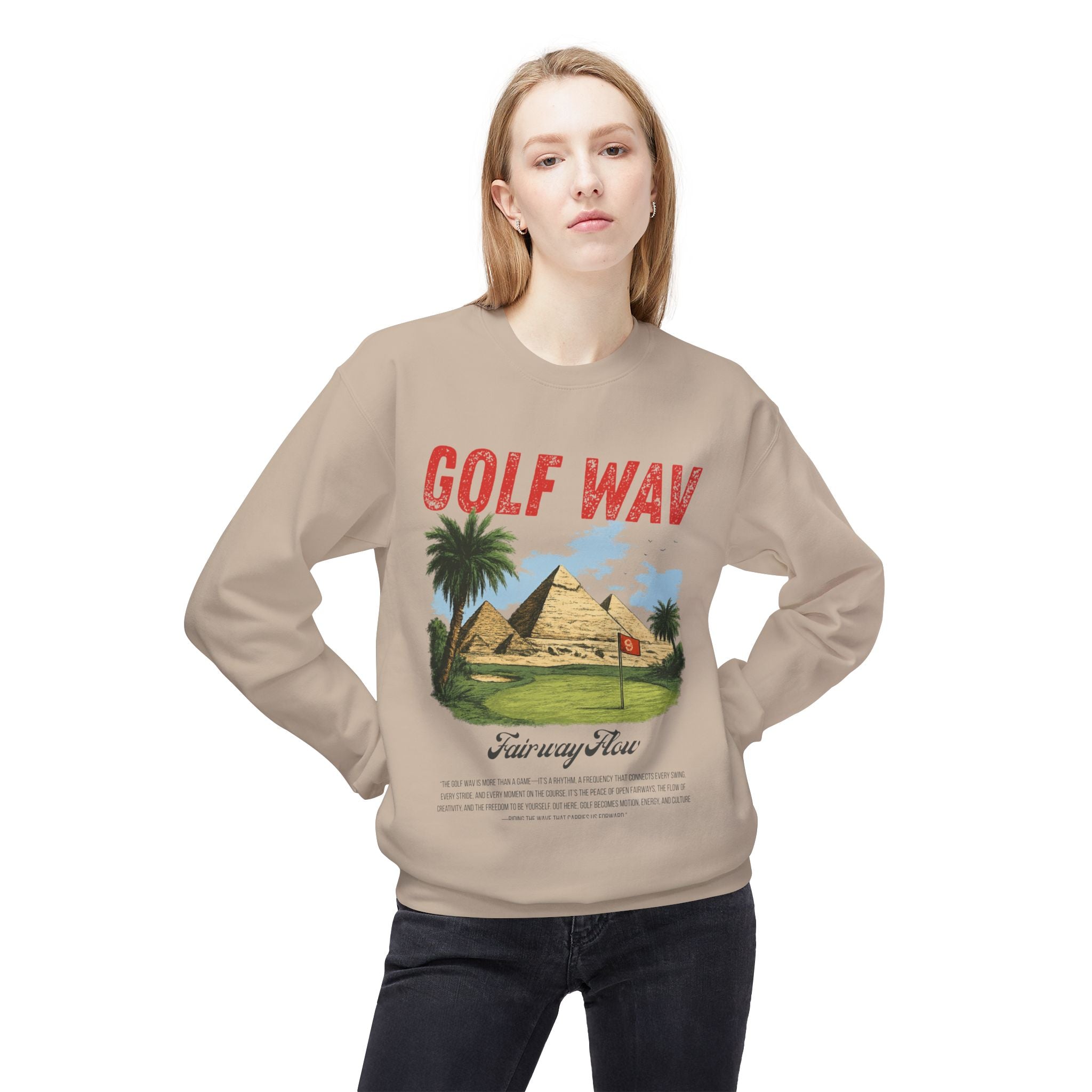 GOLF WAV GRAPHIC Unisex Midweight Softstyle Fleece Crewneck Sweatshirt