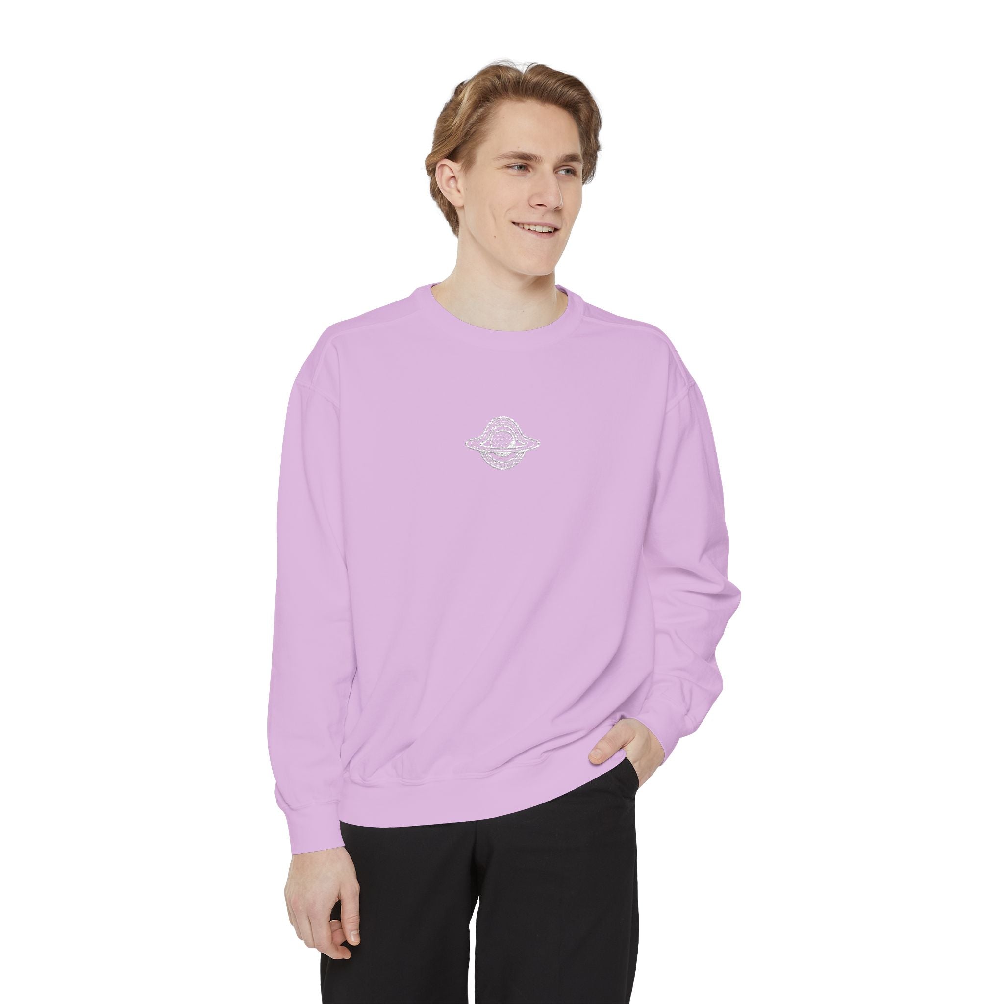 WHITE GW LOGO Unisex Garment-Dyed Sweatshirt