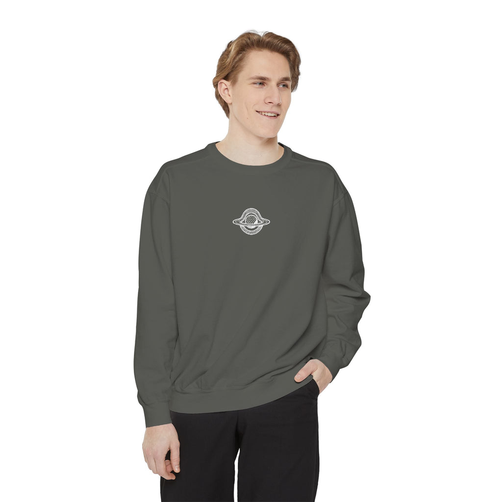 WHITE GW LOGO Unisex Garment-Dyed Sweatshirt