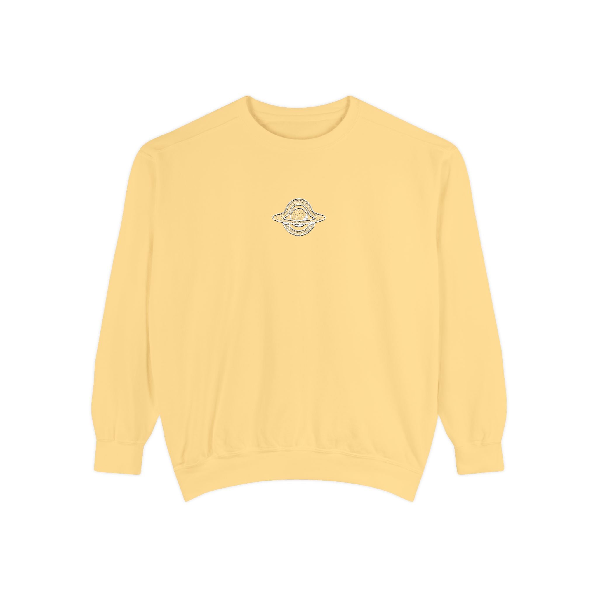 WHITE GW LOGO Unisex Garment-Dyed Sweatshirt