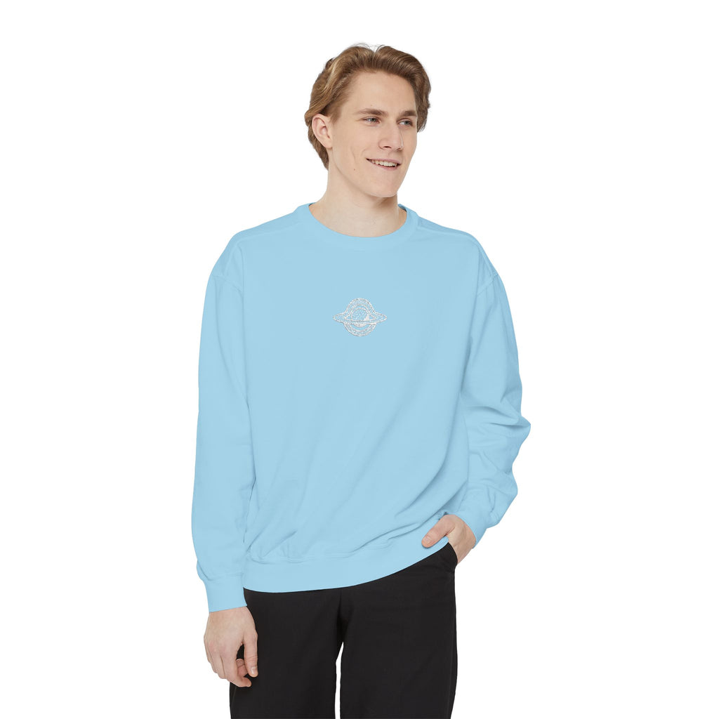 WHITE GW LOGO Unisex Garment-Dyed Sweatshirt